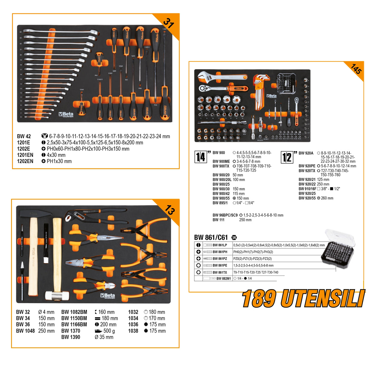 Cassettiera Beta RSC24/5-G con 189 Utensili Omaggio