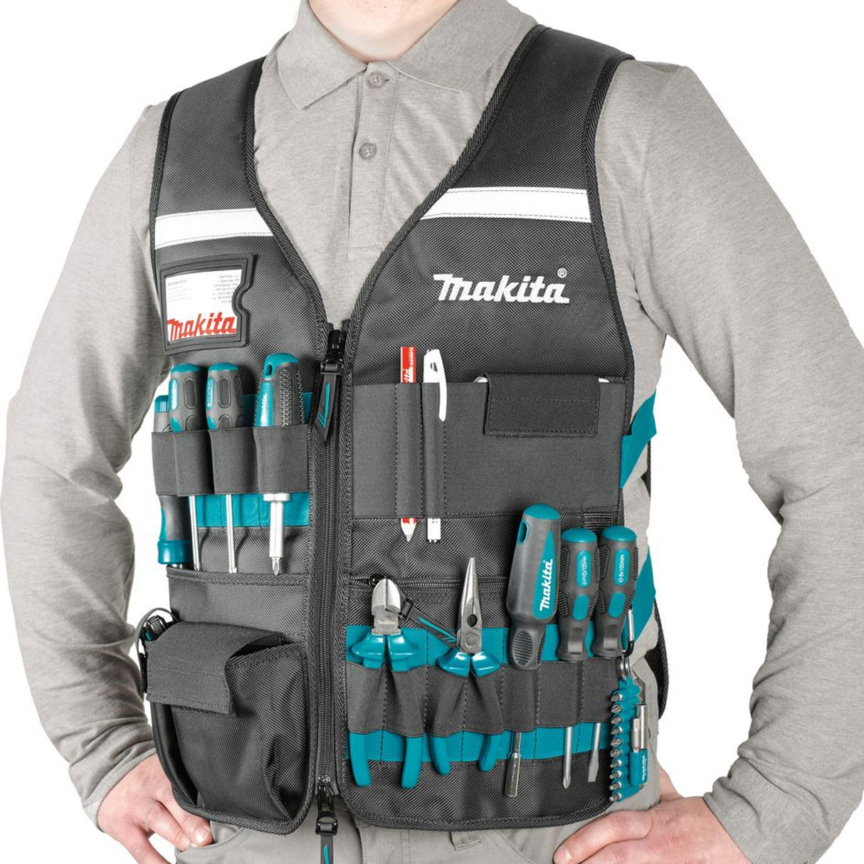 Gilet da Lavoro Makita E-15609 con Tasche Regolabili