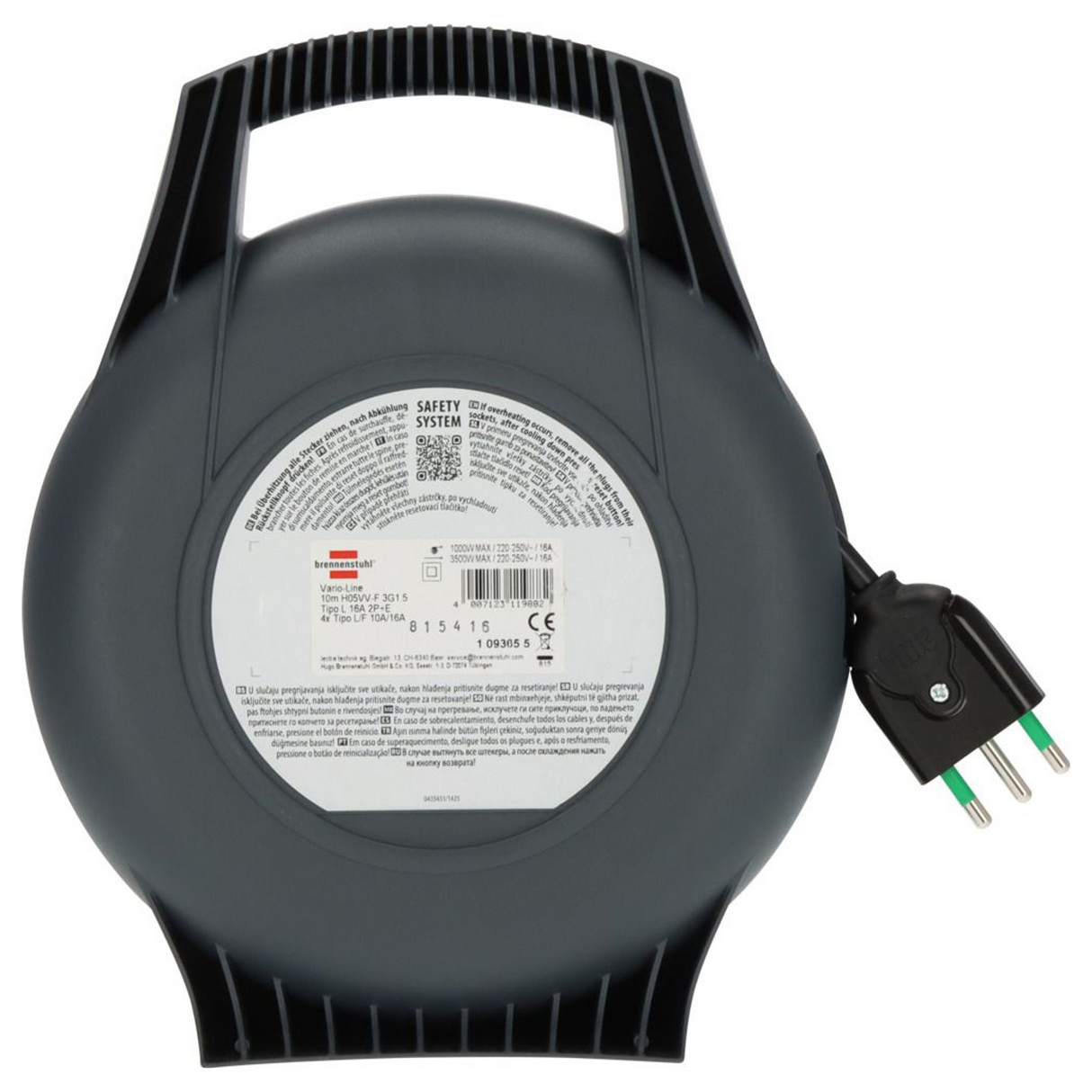 Avvolgicavo Brennenstuhl Vario Line X 4 Prese 10m H05VV-F 3G1,5