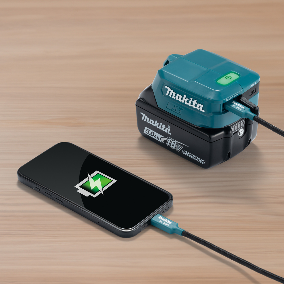 ADP15 - USB Adapter Makita ADP15 LXT USB-C 105W + USB-A 18V - Image 2