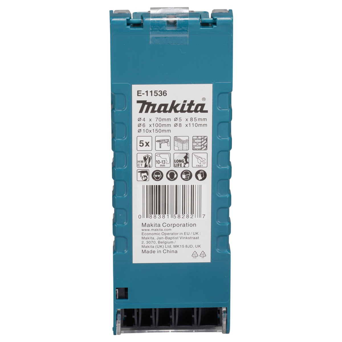 E-11536 - Set 5 Punte TCT per Muratura Makita E-11536 Codolo Cilindrico - Immagine 6