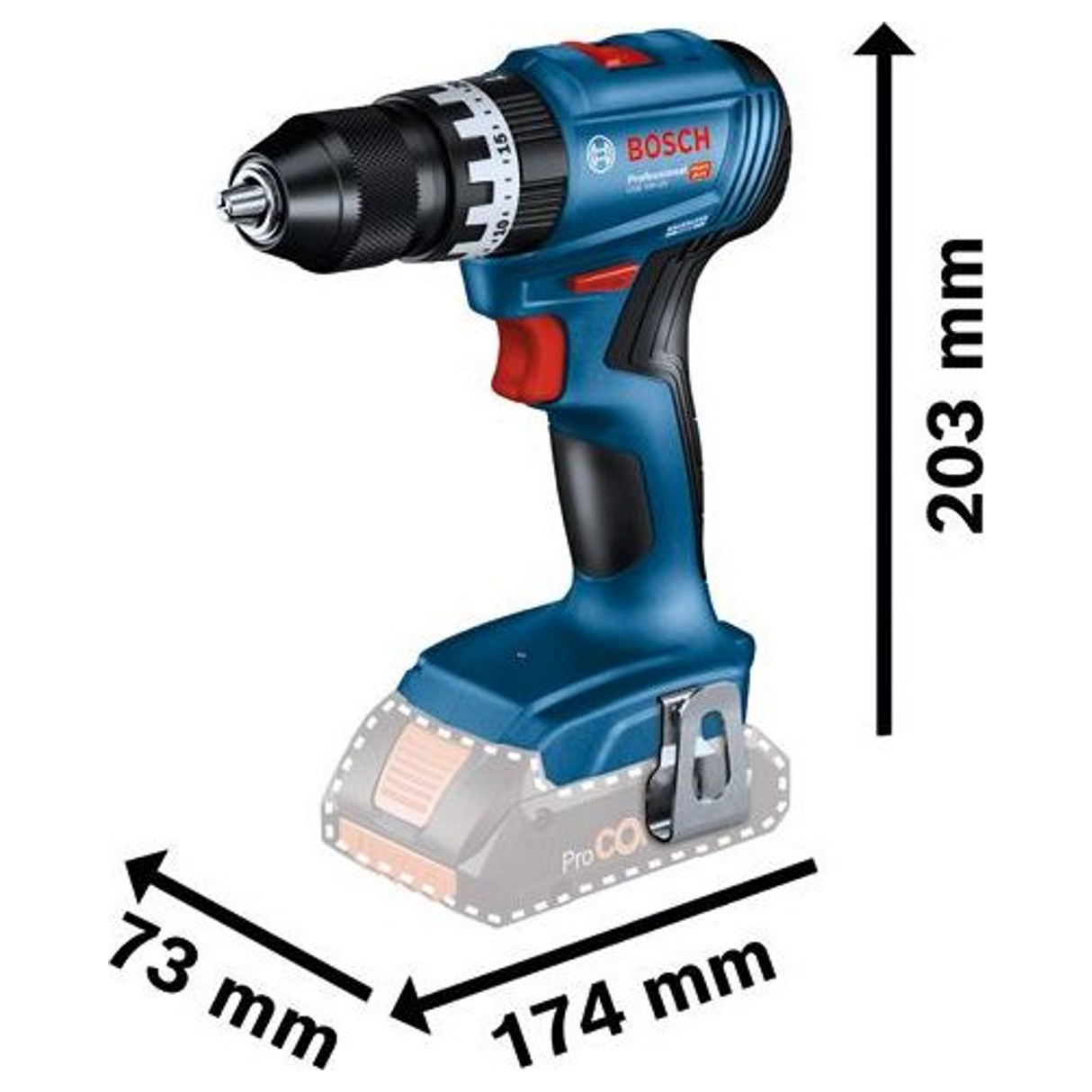 06019K3302 - Trapano Avvitatore Bosch GSB 18V-45 PRO 18V 2Ah - Immagine 24