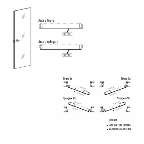 Porta Battente Scrigno Essential Vetro Mirr H2400