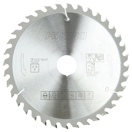 752437 - HiKOKI 752437 190x30mm Z36 Alternating Teeth Wood Saw Blade
