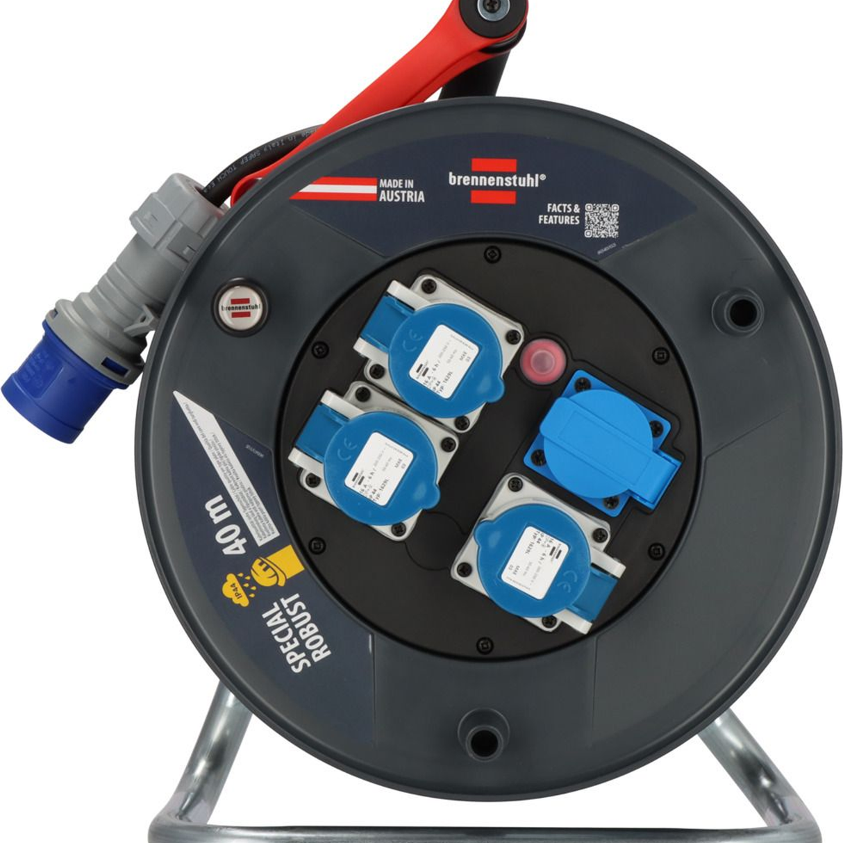 9232416030 - Brennenstuhl ST 320 IP44 Cable Reel 40m 3x CEE 230V/16A - Image 2