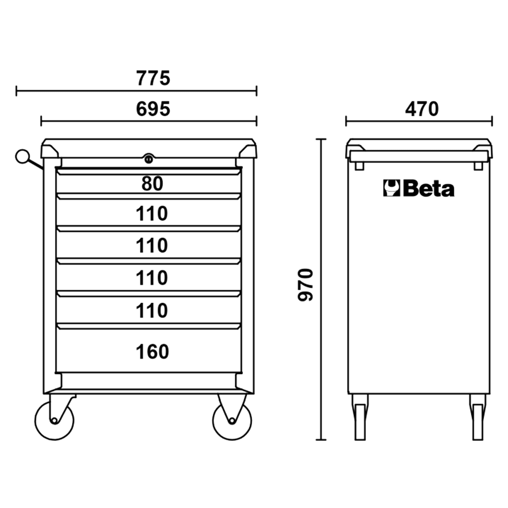 Cassettiera Porta utensili Beta C04BOX-A VU