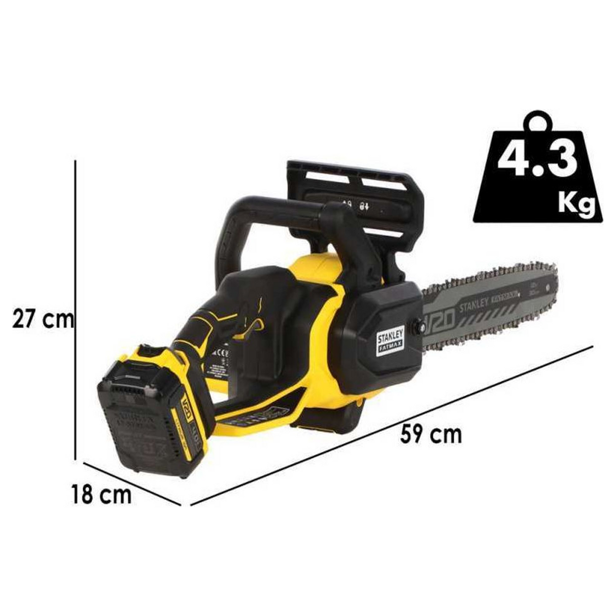 SFMCCS730M1-QW - Electric Chainsaw Stanley Fatmax SFMCCS730 20V 4Ah - Image 16