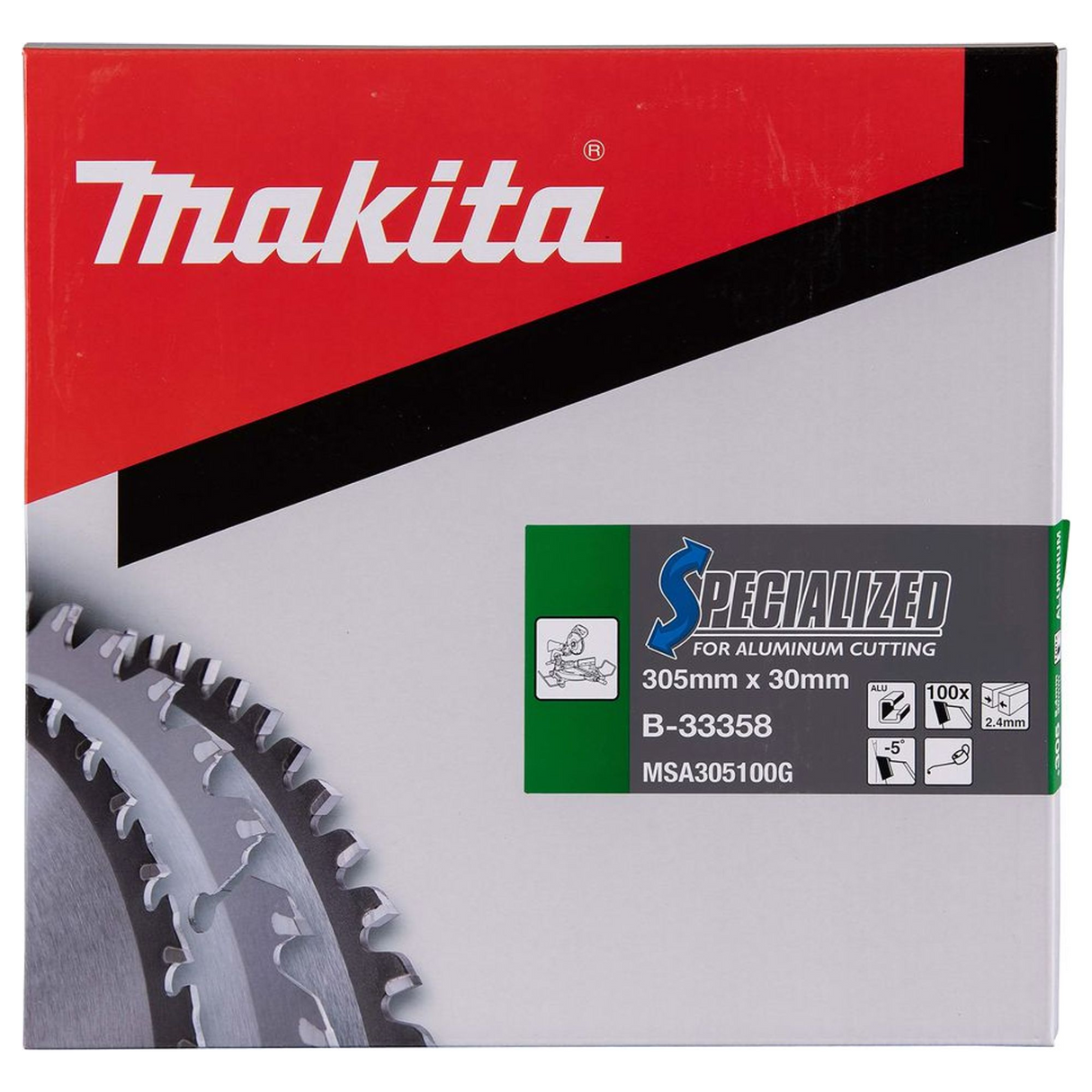 B-33358 - Specialized TCT blade Makita B-33358 305x30mm 100T Aluminum - Image 4