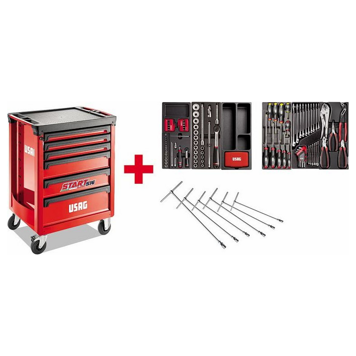 U05160629 - Cart USAG START 516 ST6PA with 142-piece Car Repair Assortment
