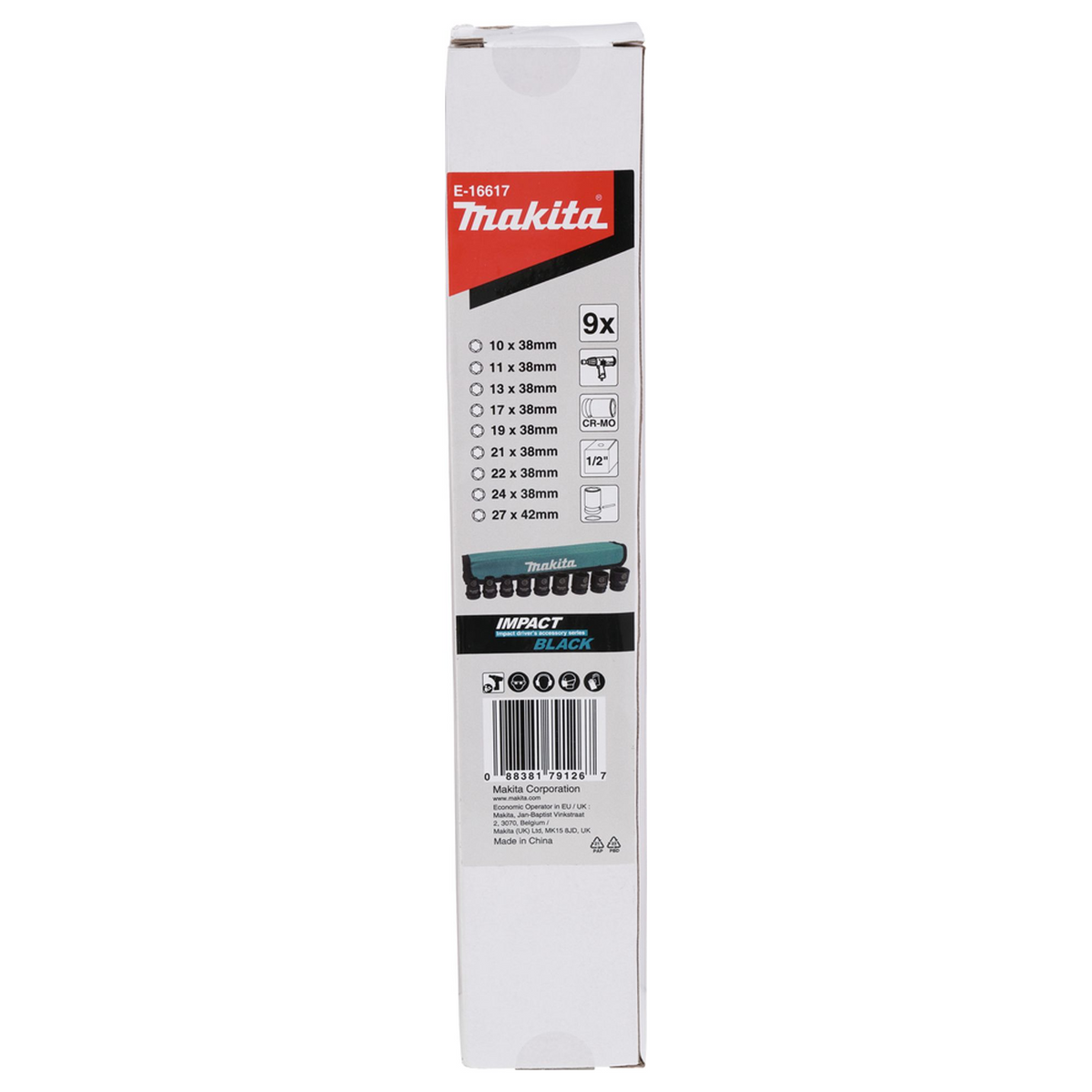 E-16617 - Compass Set Makita Impact Black E-16617 ½" 9 pcs Short - Image 5