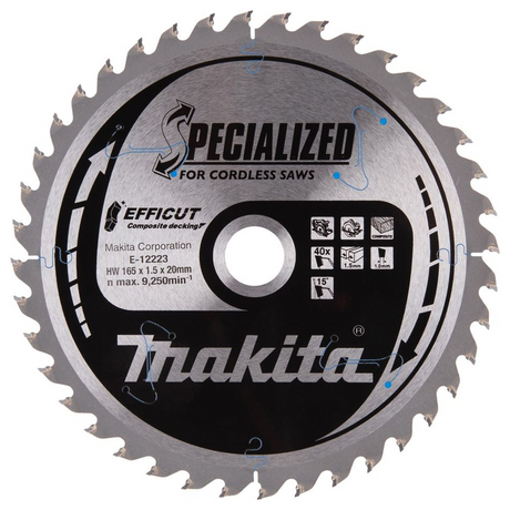 E-12223 - Circular Saw Blade Makita Efficut E-12223 165x20mm 40T - Image 2