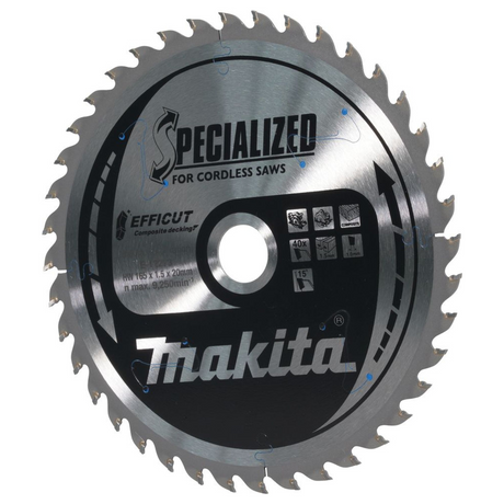 E-12223 - Circular Saw Blade Makita Efficut E-12223 165x20mm 40T - Image 3