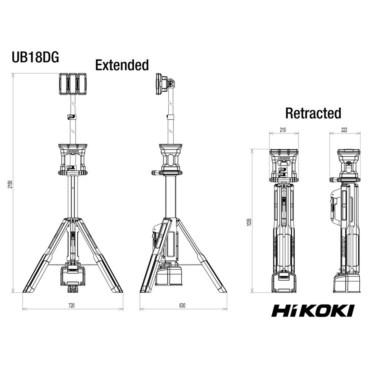 UB18DGW4Z - HiKOKI UB18DGW4Z 18V construction site light - Image 15