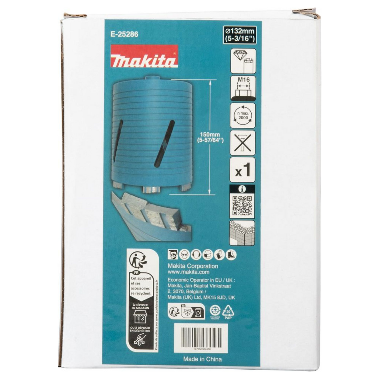 Corona Diamantata Makita E-25286 132mm M16 a Secco