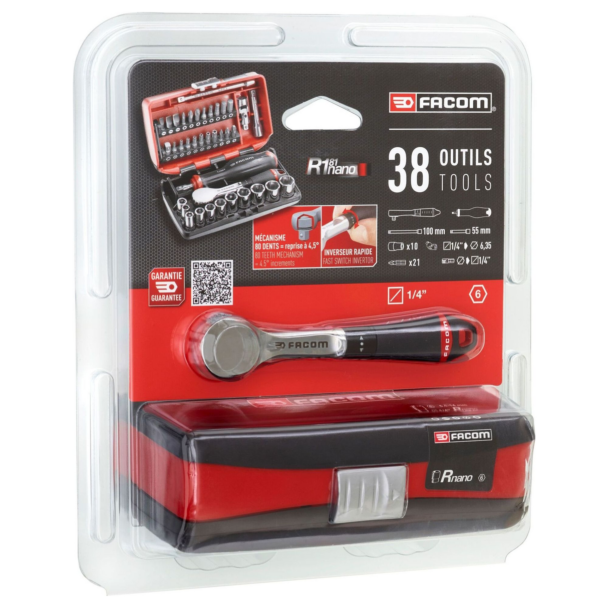 R.181NANOPB - Facom R.181NANOPB 1/4" NANO Socket Wrench Set 38 pieces - Image 16