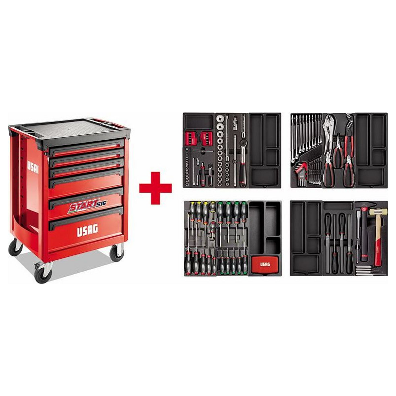Carrello START Usag 516 ST6PM con Assortimento Manutenzione 157pz