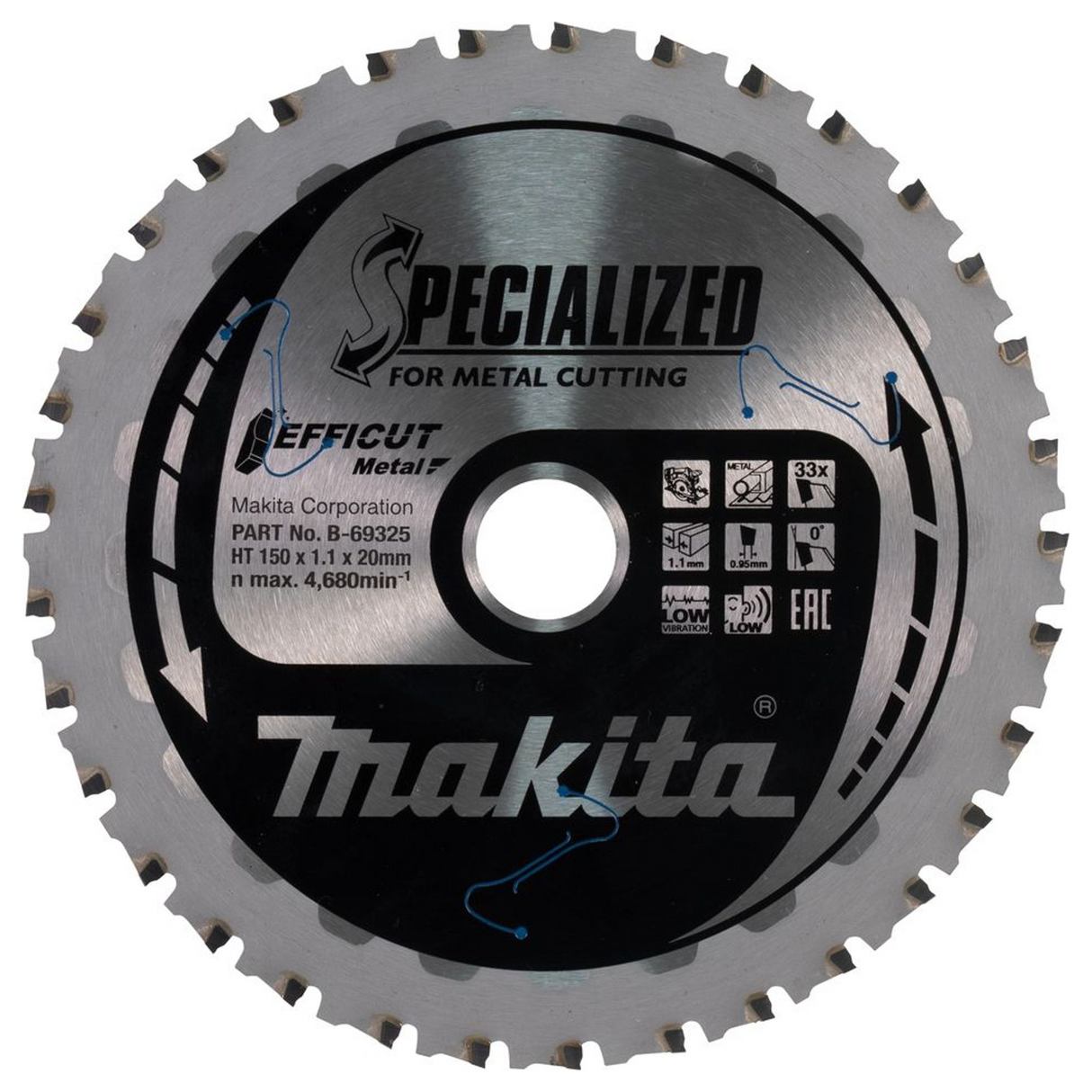 B-69325 - Circular Blade Makita Efficut B-69325 150mm 33T - Image 2