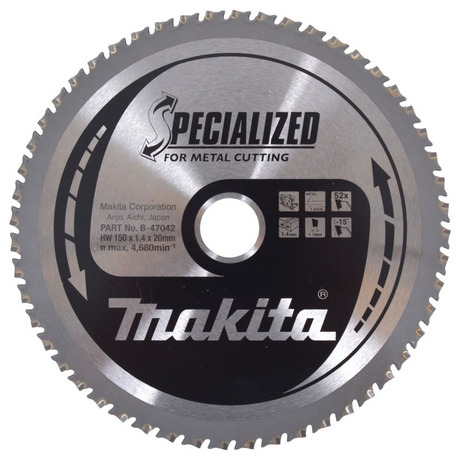 B-47042 - Circular Saw Blade Makita B-47042 Specialized TCT 150mm 52T - Image 2