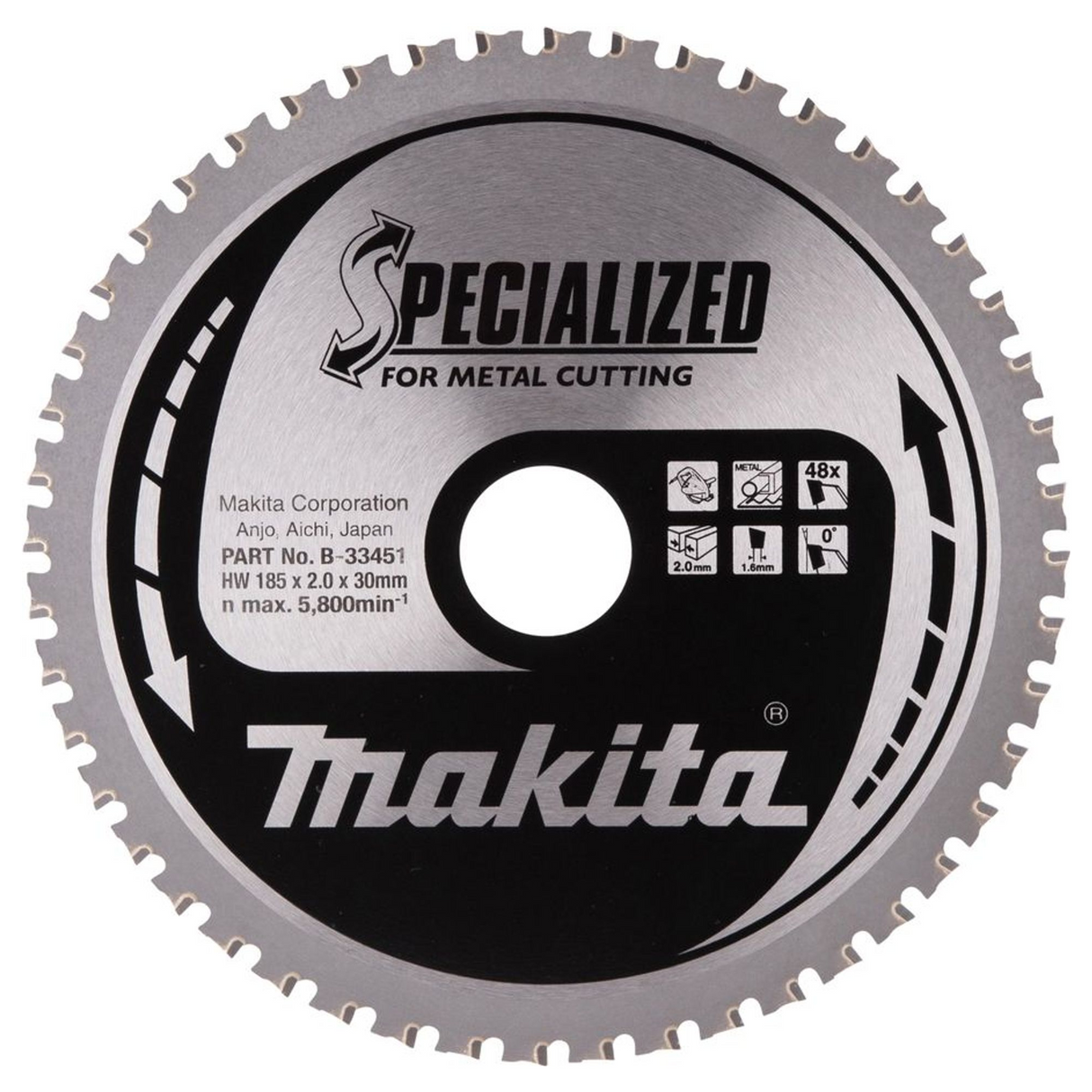 B-33451 - Lama Specialized TCT Makita B-33451 185x30mm 48T - Immagine 2