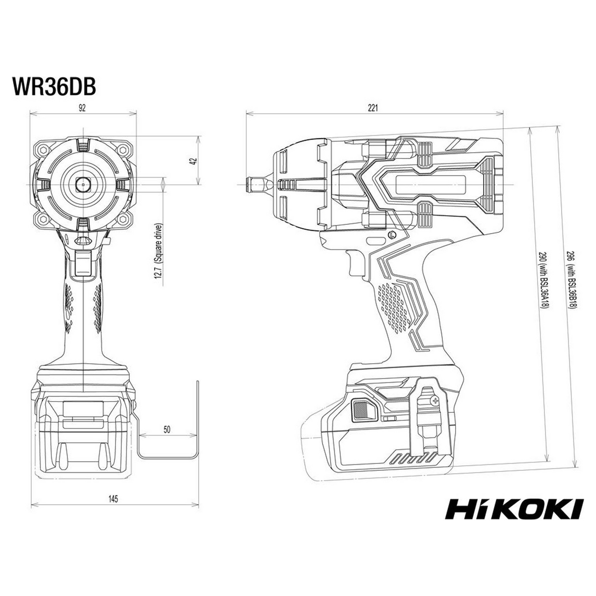 WR36DBW2Z - HiKOKI WR36DBW2Z 36V Impact Wrench - Image 3