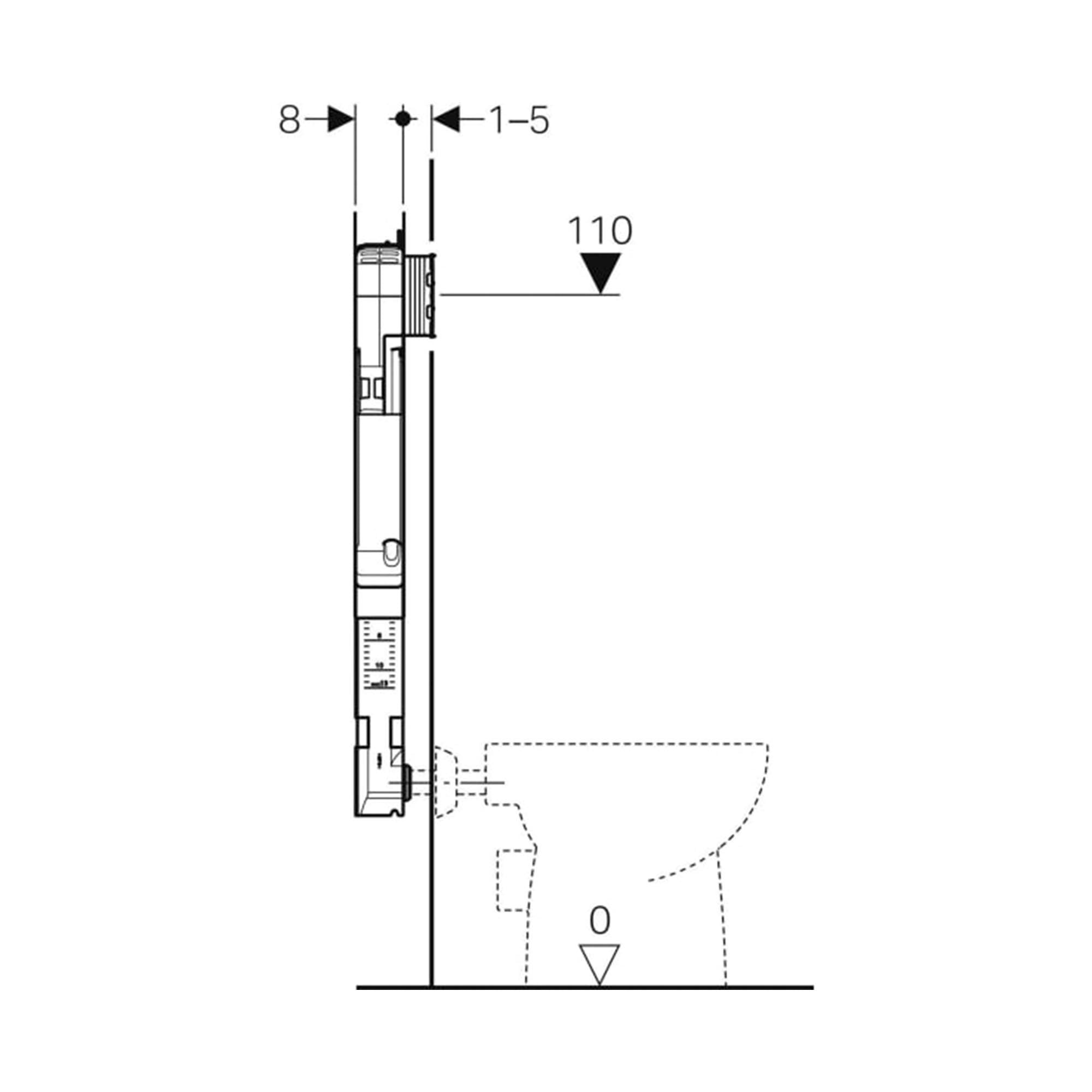 Modulo WC Geberit Combifix Sigma 8 cm, 6/3 litri
